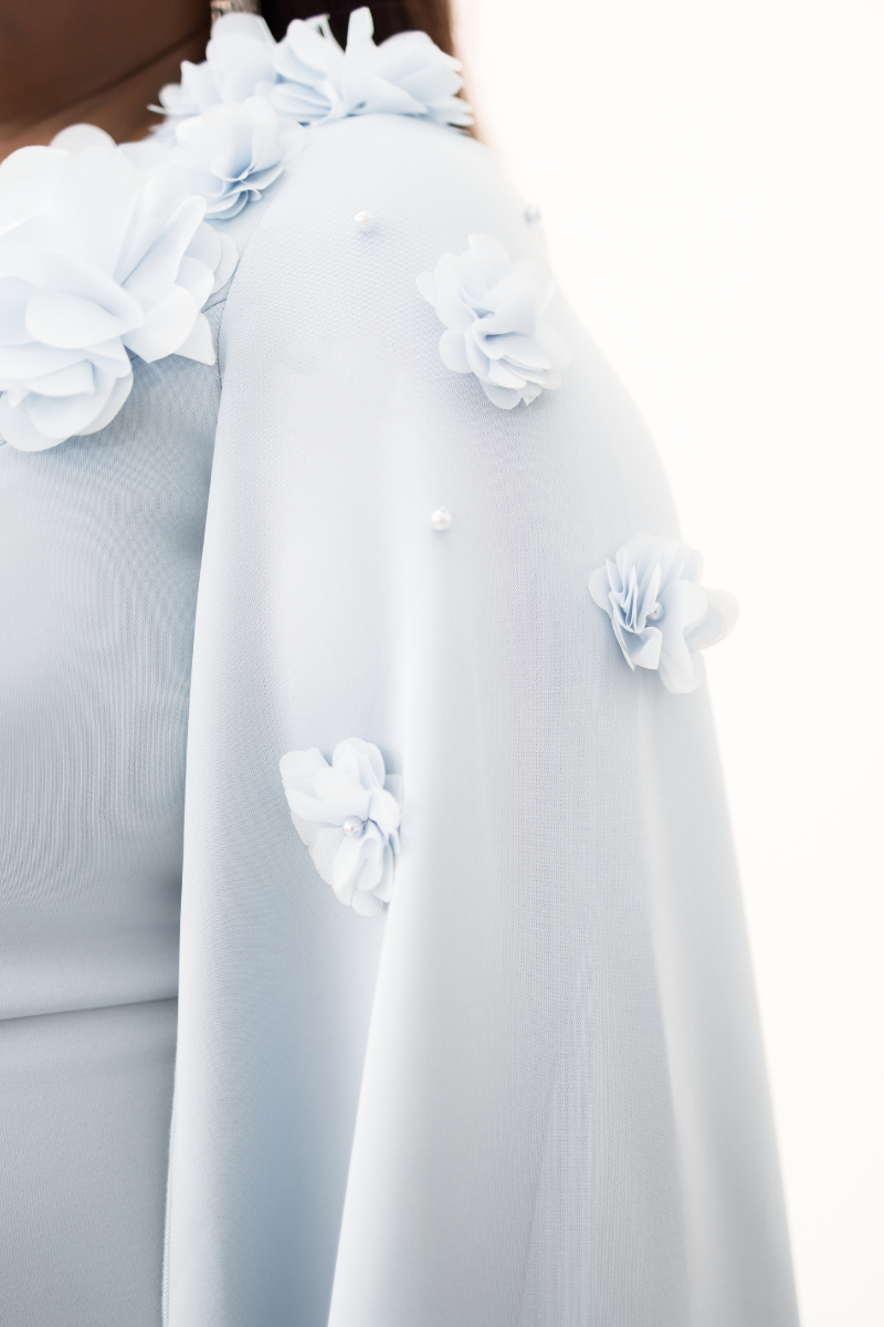 Petal Bloom Dress- Light Blue