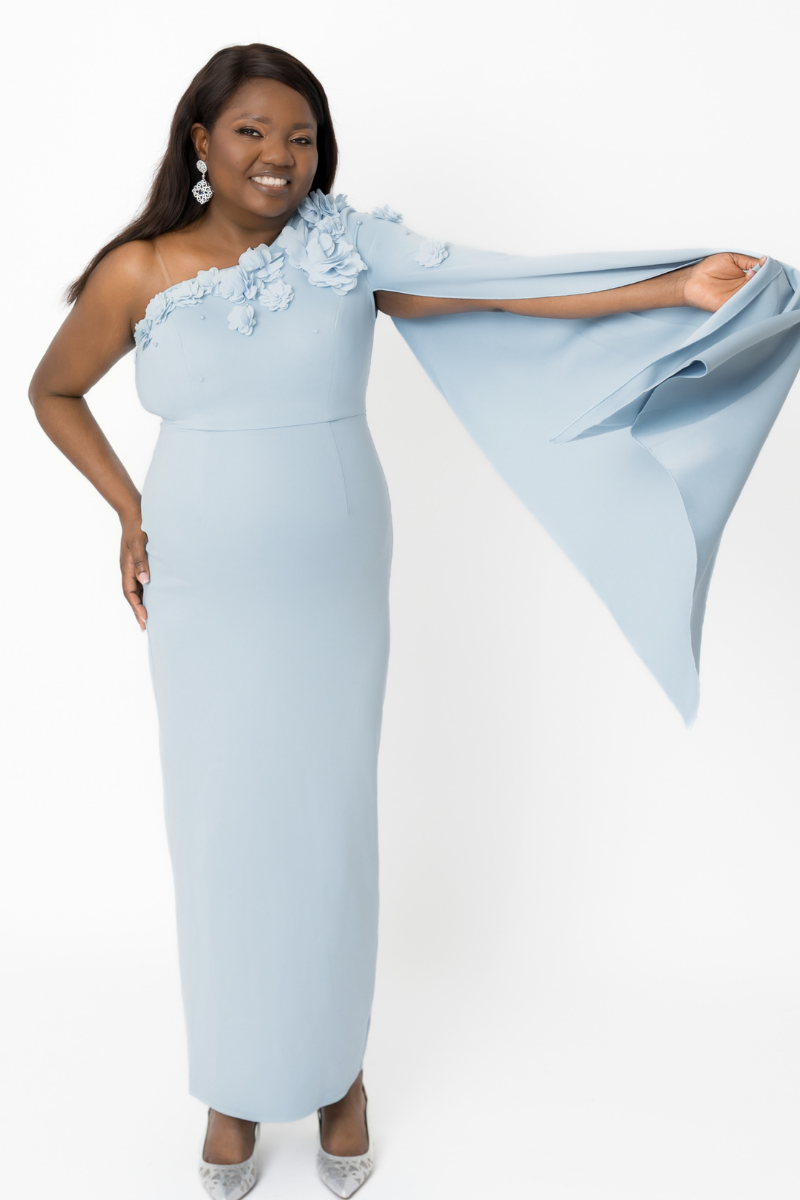 Petal Bloom Dress- Light Blue