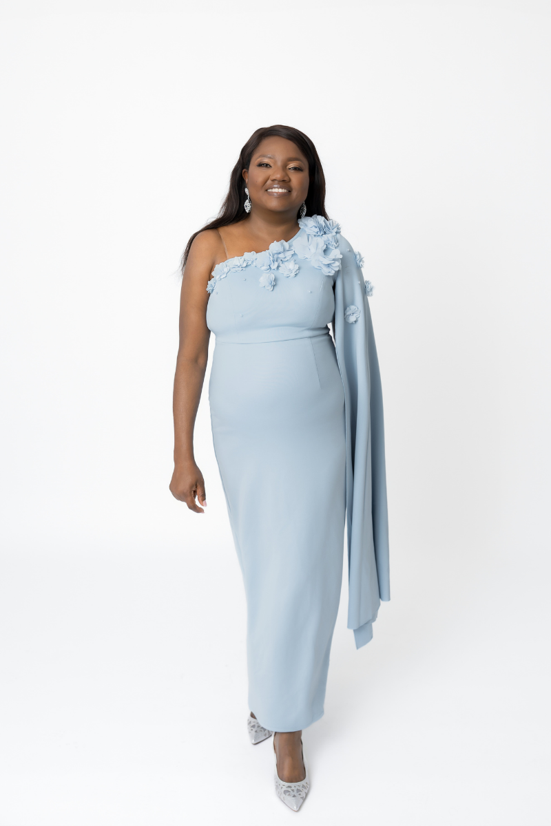 Petal Bloom Dress- Light Blue