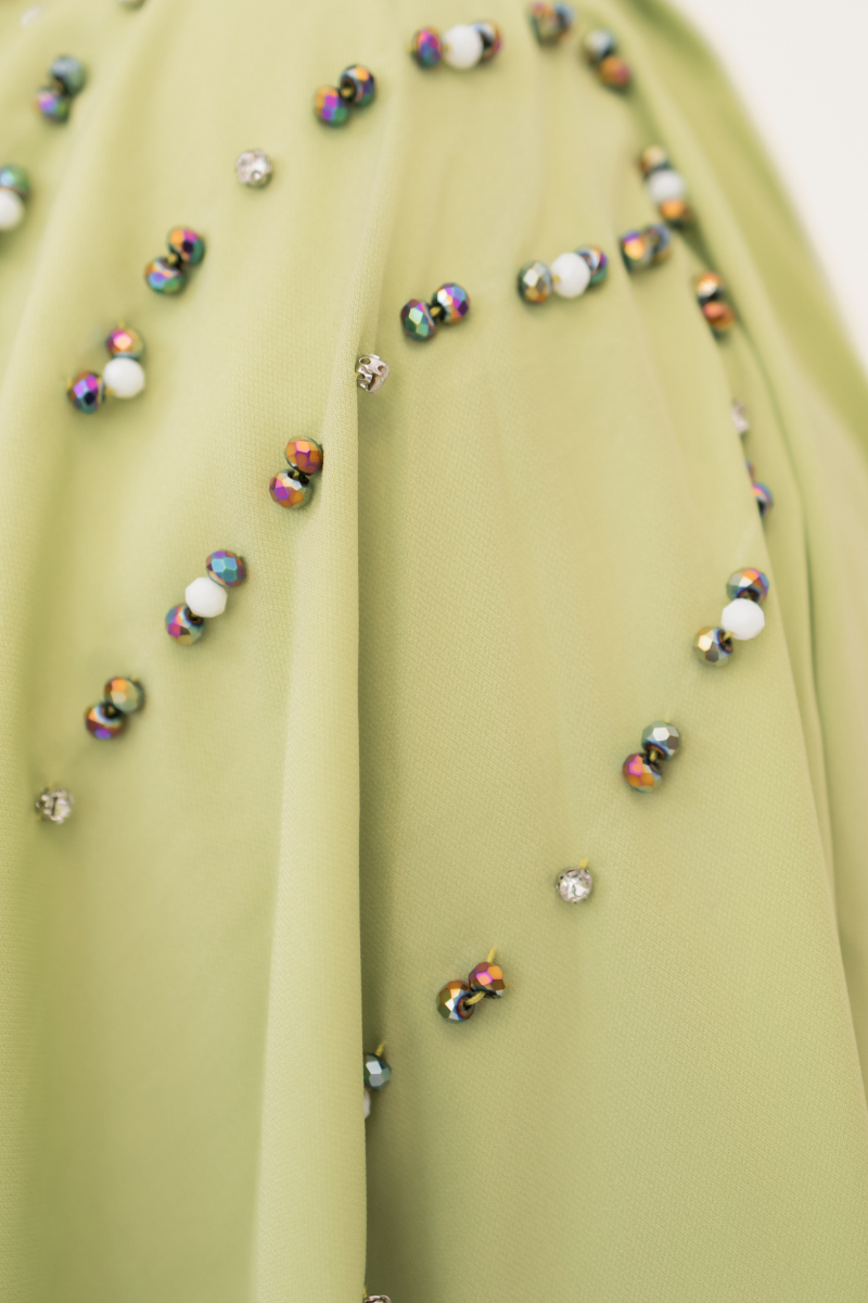Verde Opulence Cape Dress